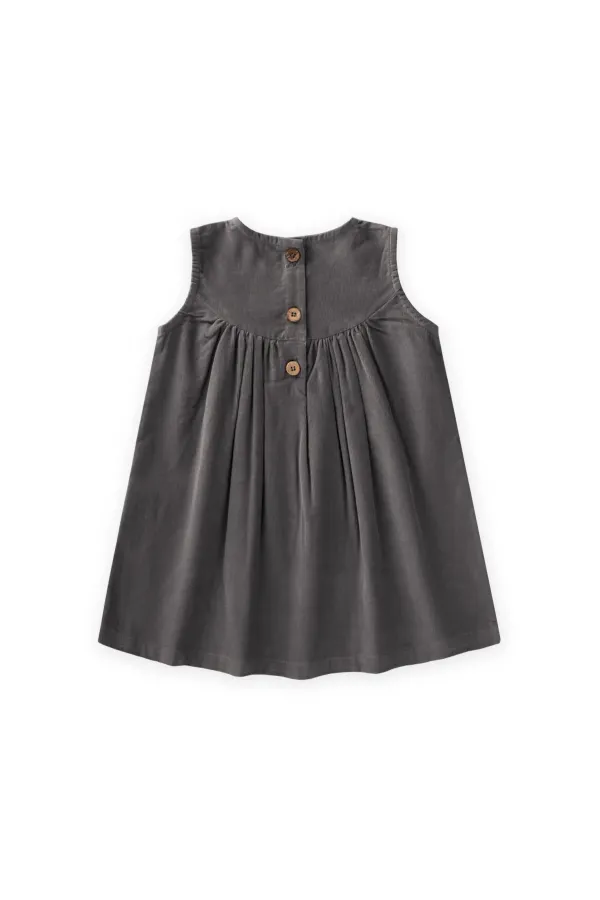Robe sans manches en velours gris 0-7 ans