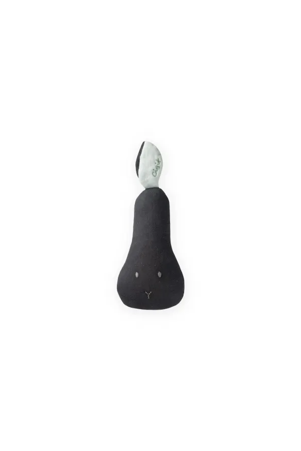 Muslin Rattle Pear Toy Anthracite Muslin Rattle Pear Toy Anthracite