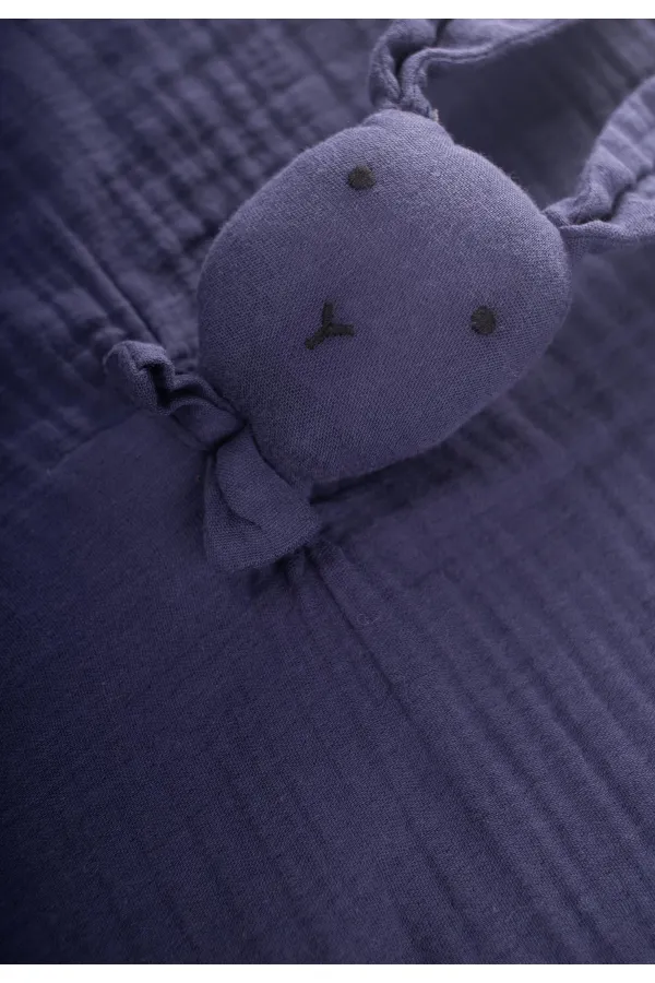 Rabbit Muslin Sleeping Companion (Washed) 40X40 cm Navy Blue