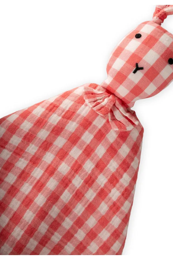 Tavşan Müslin Uyku Arkadaşı (Yıkanmıştır) 40X40 cm Mercan Ekose