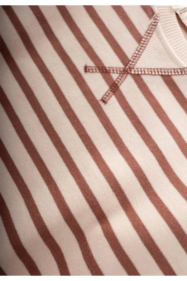 Pull rayé en maille marron, 2-10 ans