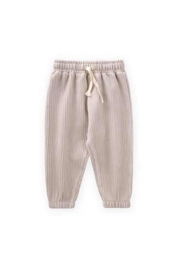 Pantalon de jogging en velours côtelé, couleur pierre, 1-10 ans