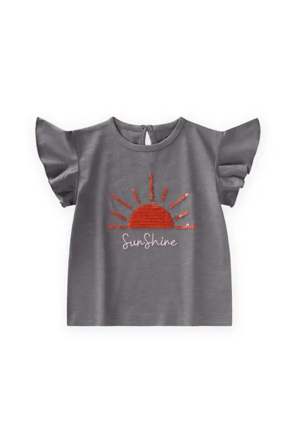 Pullu T-Shirt 1-10 Yaş O Gri