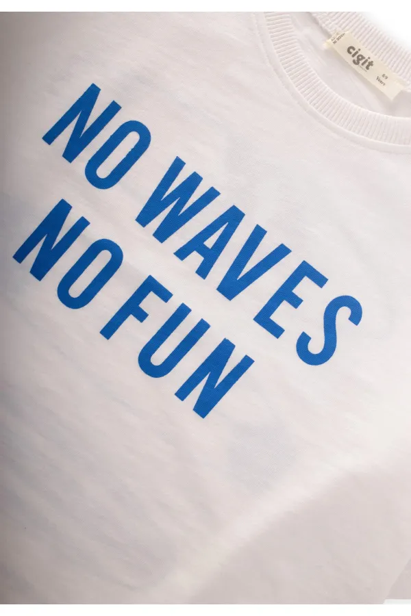 Front and Back Printed T-Shirt, 8-12 Years Old, Off White