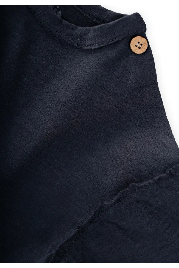 Fırçalı Rustik Uzun Kollu T-Shırt 1-7 Yaş Lacivert