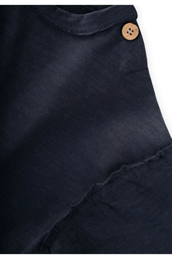 Velvet Trousers and T-Shirt Set, Ages 1-7, Navy Blue