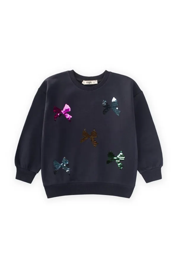 Sequined Sweatshirt 2-10 Years Old Anthracite
