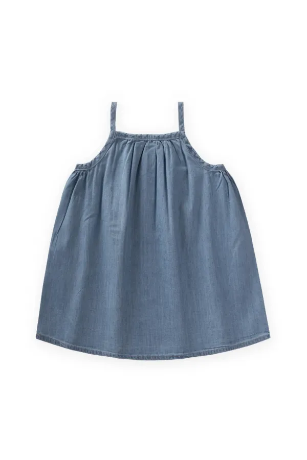 Robe à bretelles bleue 1-7 ans