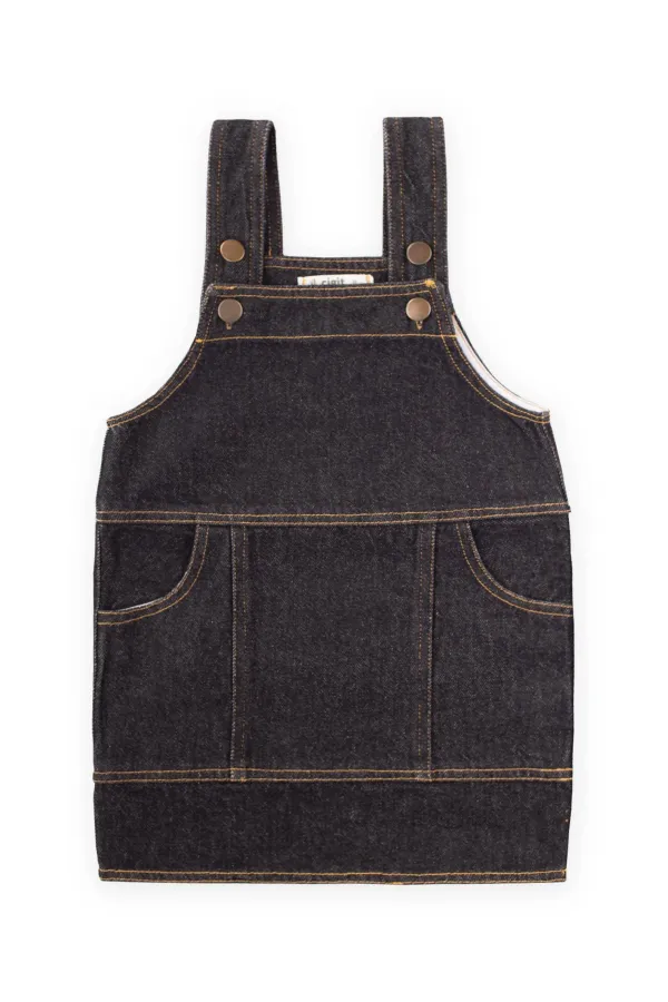 Gilet en jean noir avec poches latérales, 2-7 ans