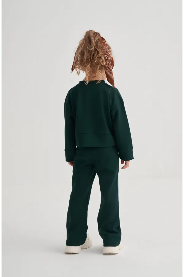 Modal İspanyol Paça Takım 2-7 Yaş Zümrüt