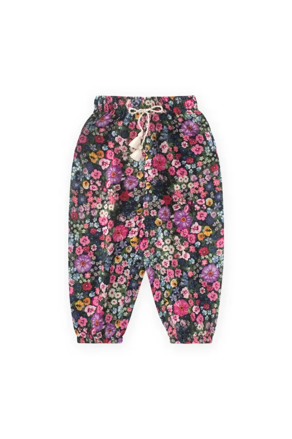 Patterned Viscose Trousers, Ages 2-10, Floral Design