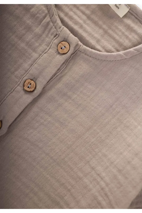 Muslin Short Sleeve Shorts Set for 2-7 Years Beige