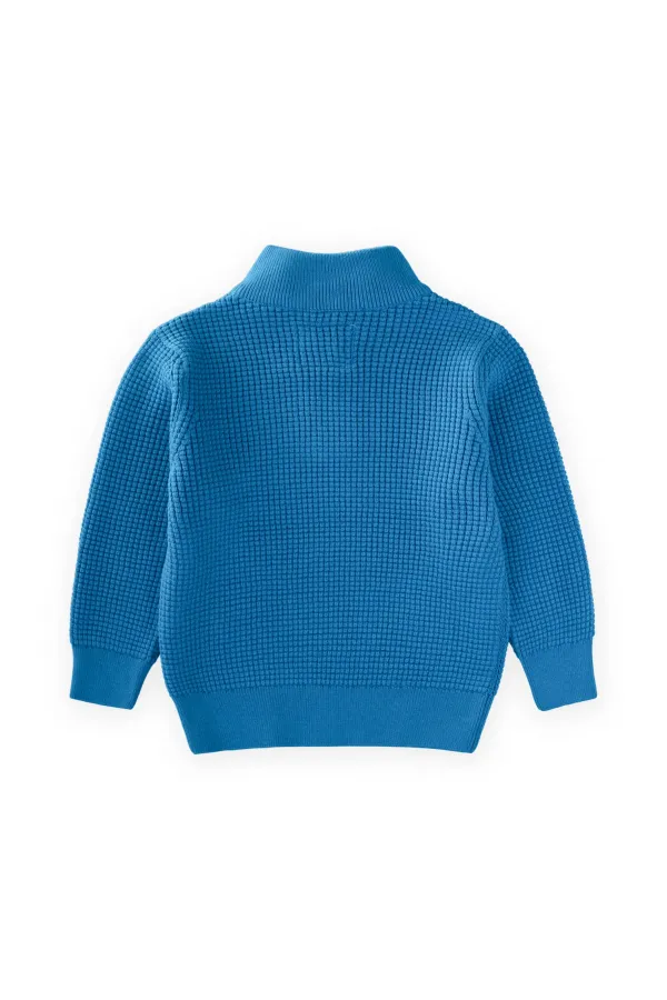 Pull zippé en maille Thessaloniki, 2-11 ans, bleu