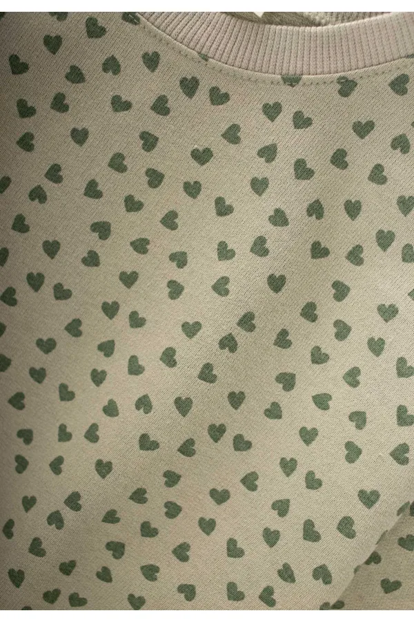 Sweatshirt Takım 2-8 Yaş Kalp Desen