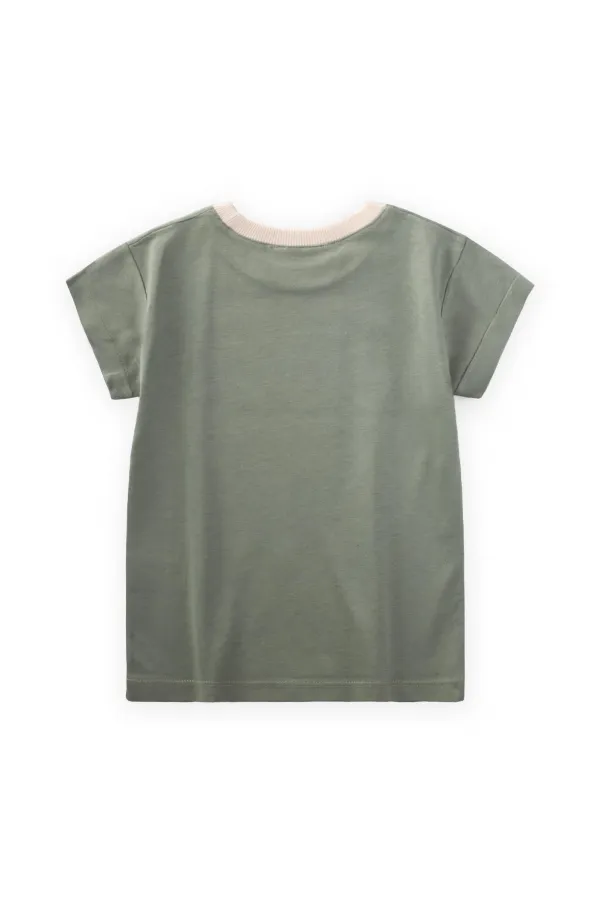 T-shirt imprimé palmiers vert pour enfants de 2 à 8 ans