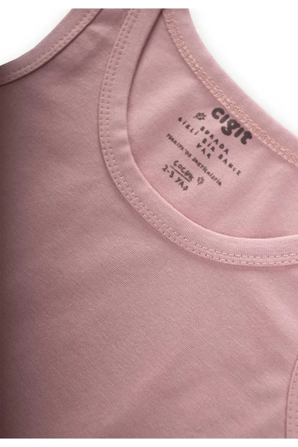 Débardeur à bretelles triples, 2-9 ans, couleur poudre foncée