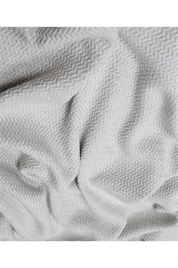 Couverture bébé en coton tissé à motifs (lavée) 93 x 100 cm +/- 3 cm Gris