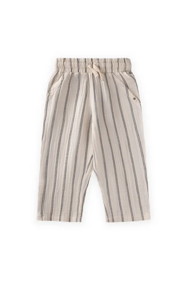 Müslin Pantolon 1-10 Yaş Çift Çizgili