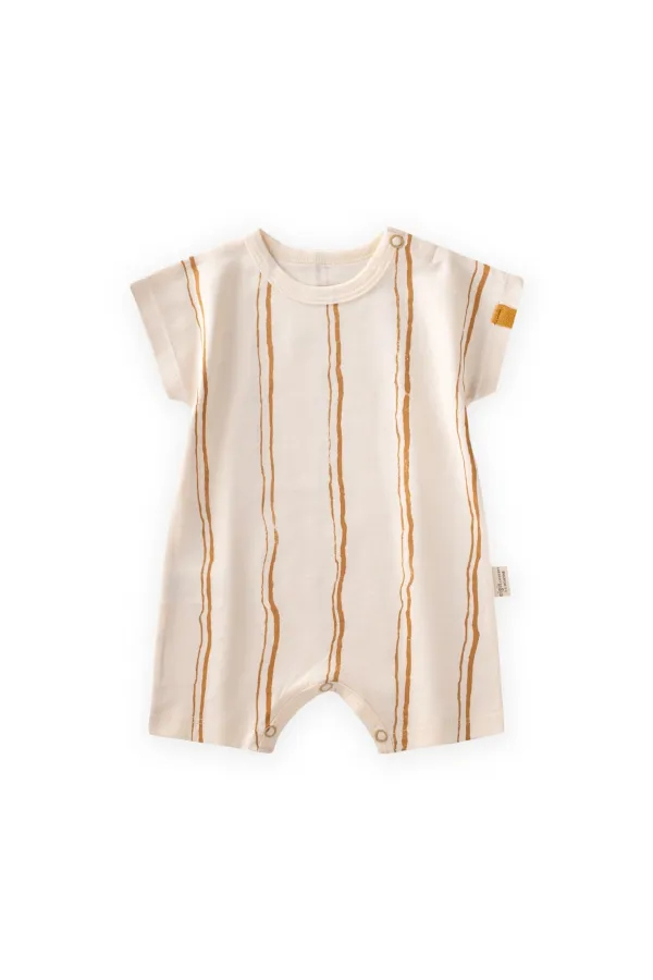 Barboteuse rayée jaune moutarde 0-3 ans