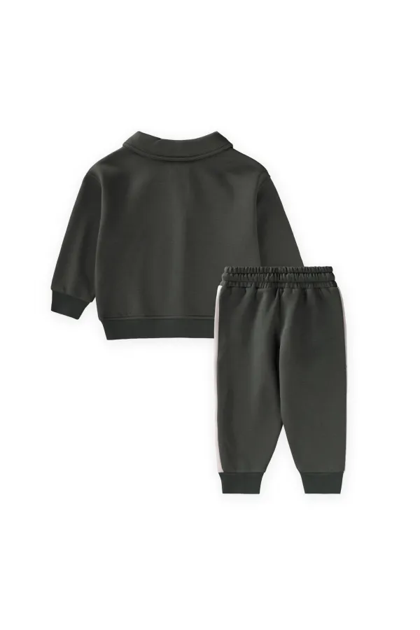 Ensemble sweat-shirt à col brodé, 2-10 ans, vert tendre