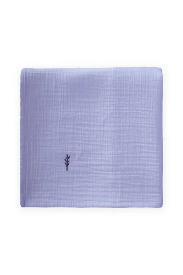 Nakışlı Müslin Battaniye 90X100 Cm K Mavi