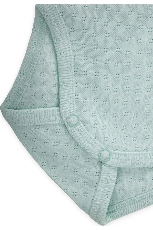 Air Conditioned Suspender Bodysuit for 0-3 Years Mint Green