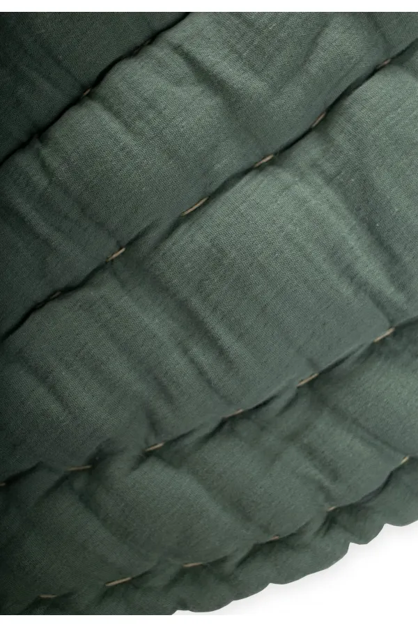 Tapis d'éveil bébé en mousseline à motif feuilles (lavé) kaki