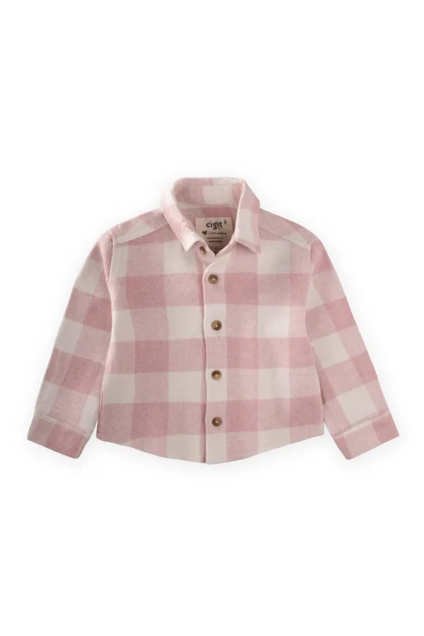 Oduncu Gömleği 1-9 Yaş Pembe Ekose