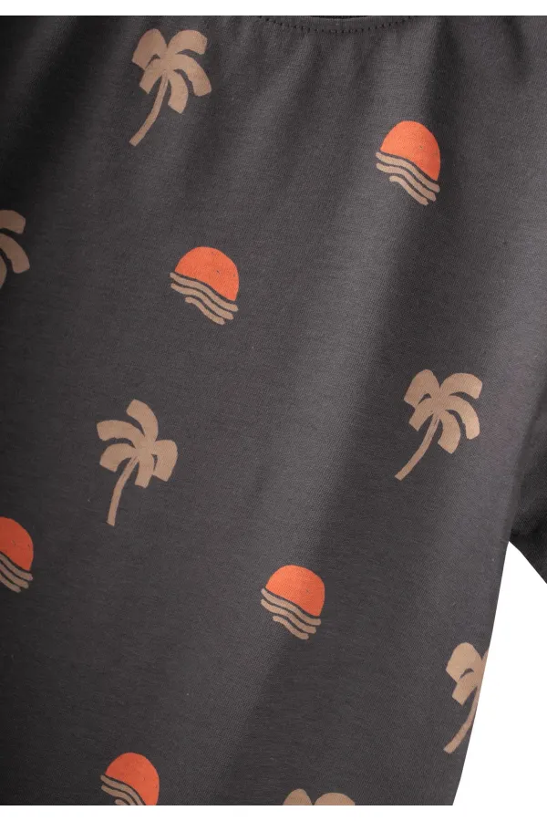 Patterned Capri T-Shirt Set, Ages 2-12, Grey