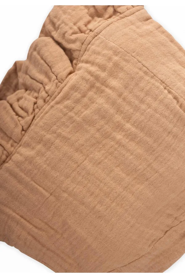 Muslim Baby Hat with Tie and Ruffle for 0-2 Years Caremel