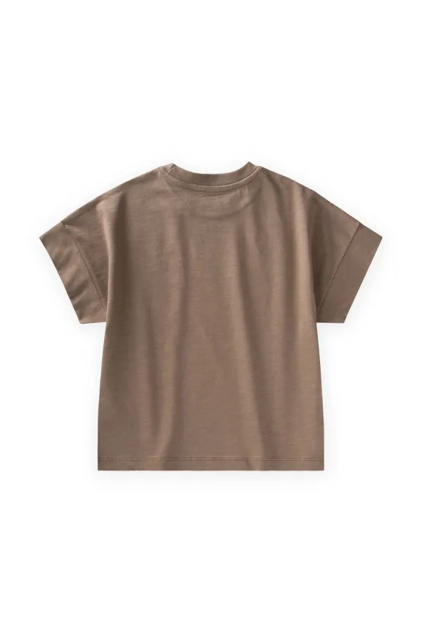 T-shirt pour enfants de 2 à 12 ans, couleur vison.