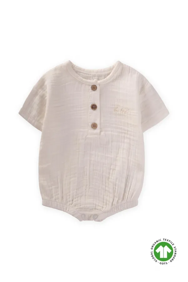 Organic Muslin Bodysuit 0-3 Years Old Ecru