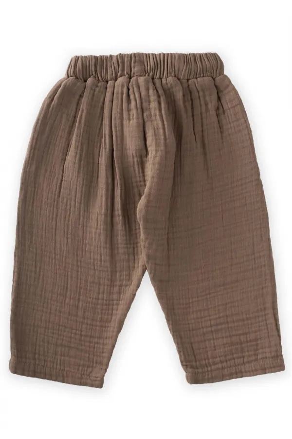 Müslin Pantolon 1-10 Yaş Koyu Bej