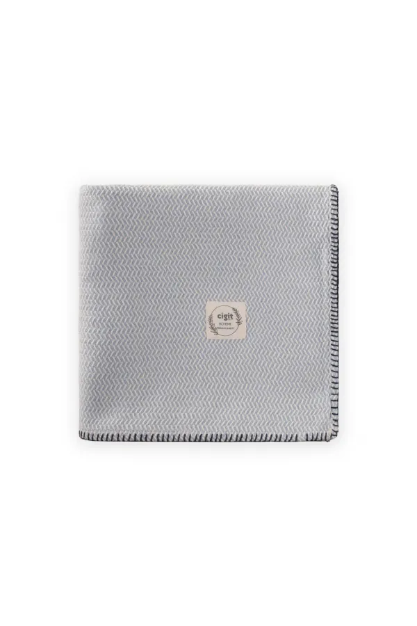 Çoban Dikişli Battaniye 93X100 Cm (+/- 3 Cm ) Mavi