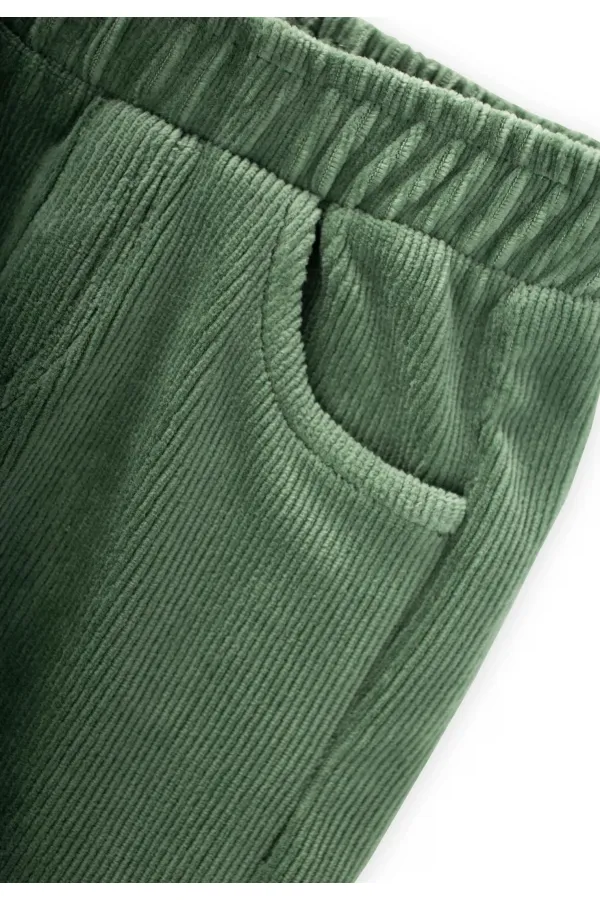 Fitilli Kadife Pantolon 1-8 Yaş Yeşil