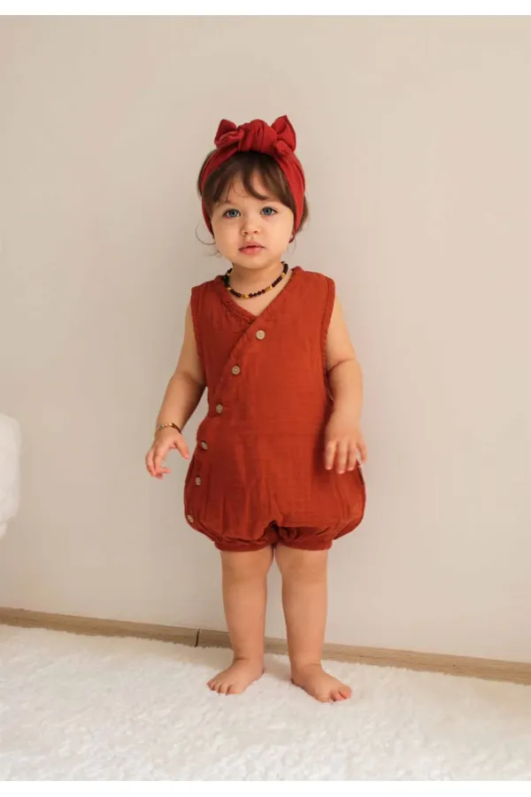 Body à col enveloppant 0-3 ans rouille