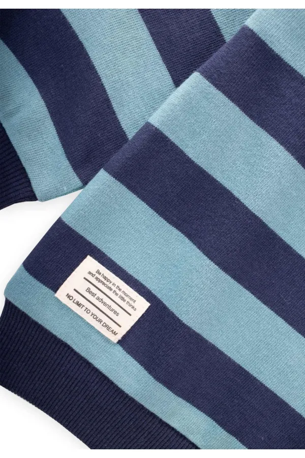 Pull rayé en maille, 2-12 ans, menthe et bleu marine