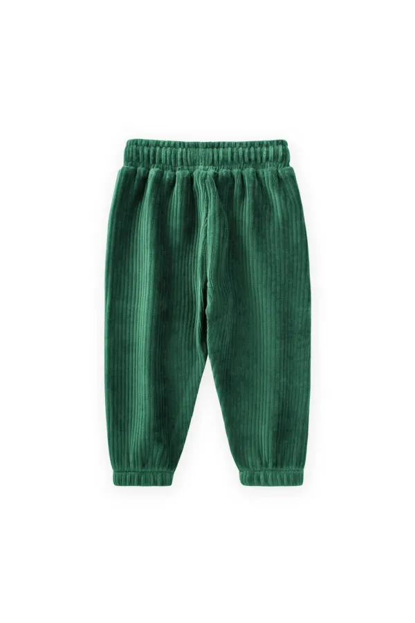 Pantalon de jogging en velours côtelé vert, 1-10 ans