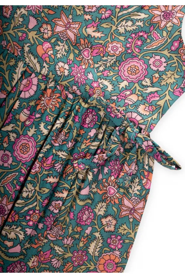 Desenli Viskon Tulum 2-8 Yaş Yeşil