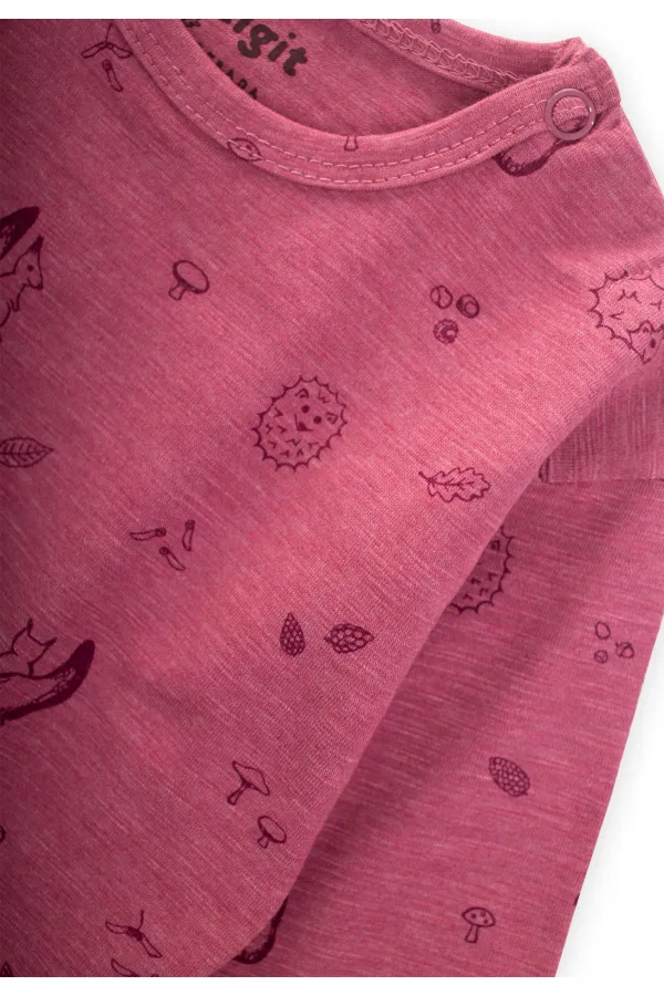 T-shirt à manches longues à motifs prune pour enfant de 0 à 3 ans