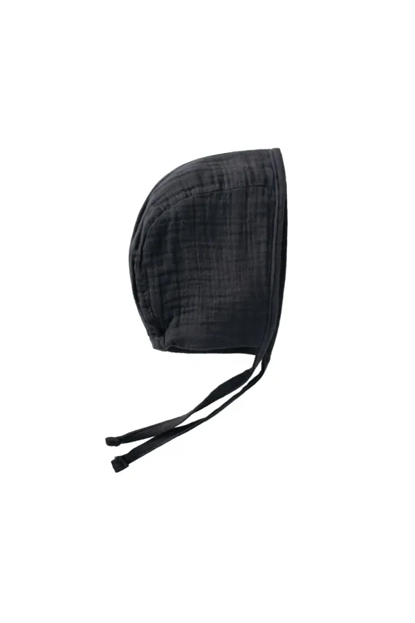 Tie-Up Baby Muslin Hat 0-2 years Anthracite Tie-Up Baby Muslin Hat 0-2 years Anthracite