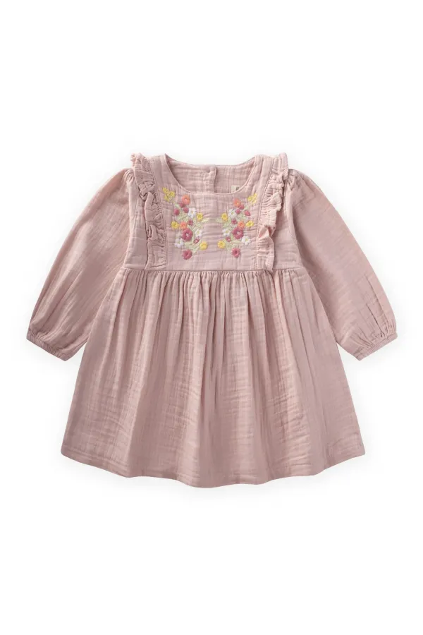 Elbise 1-10 Yaş Pudra Pembe