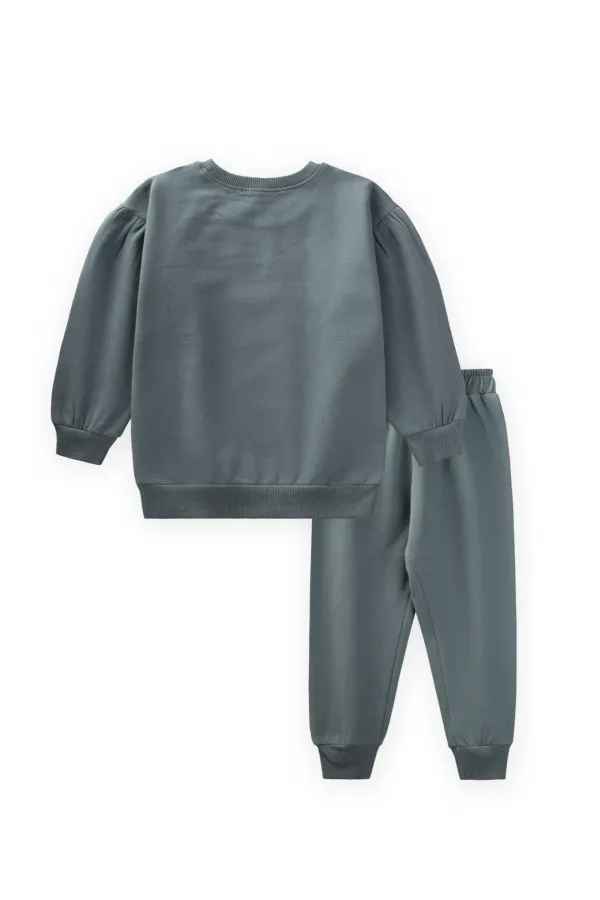 Ensemble sweat-shirt à étiquette détaillée pour enfants de 1 à 7 ans, vert