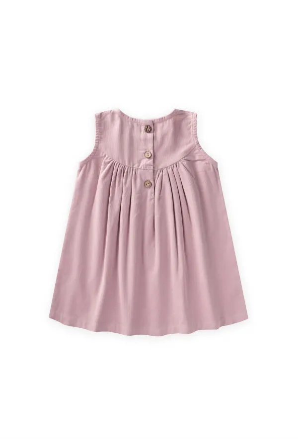Robe sans manches en velours lilas 0-7 ans