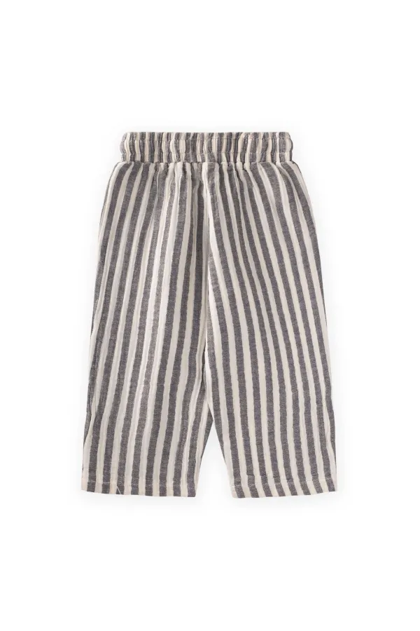Pantalon en mousseline pour enfants de 1 à 10 ans, rayé marine Pantalon en mousseline pour enfants de 1 à 10 ans, rayé marine