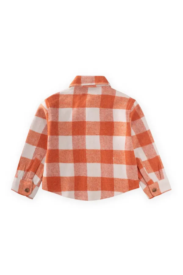 Oduncu Gömleği 1-9 Yaş Oranj Ekose