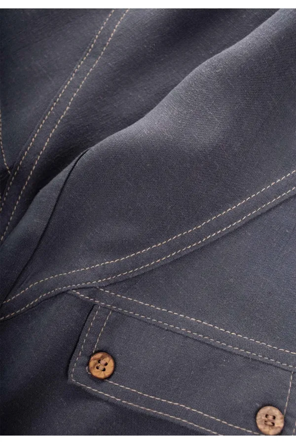 Dizi Kapaklı Keten Pantolon 2-7 Yaş Antrasit