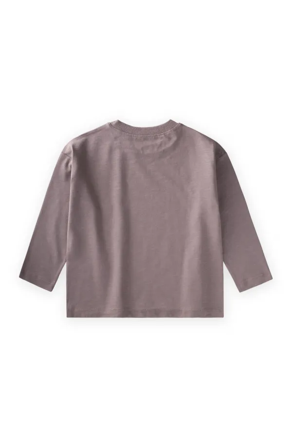 T-shirt à manches longues avec slogan, 2-10 ans, couleur cuivre.