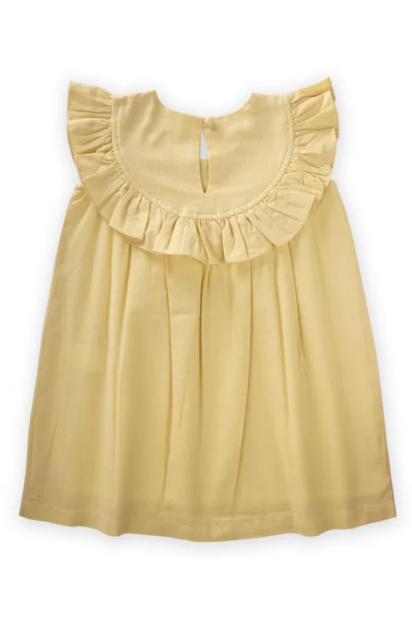 Robe à volants jaune 2-7 ans Robe à volants jaune 2-7 ans