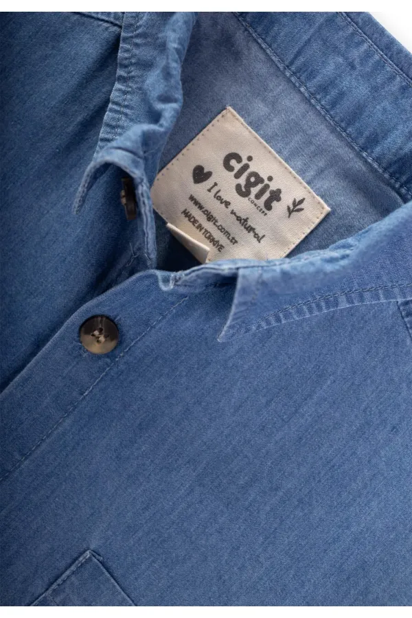 Kot Gömlek 2-8 Yaş Mavi